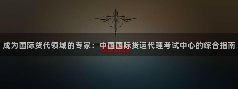 尊龙凯时电竞：成为国际货代领域的专家：中国国际货运代理考