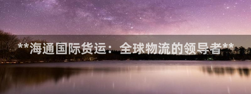 尊龙凯时平台信誉怎样：**海通国际货运：全球物流的领导者